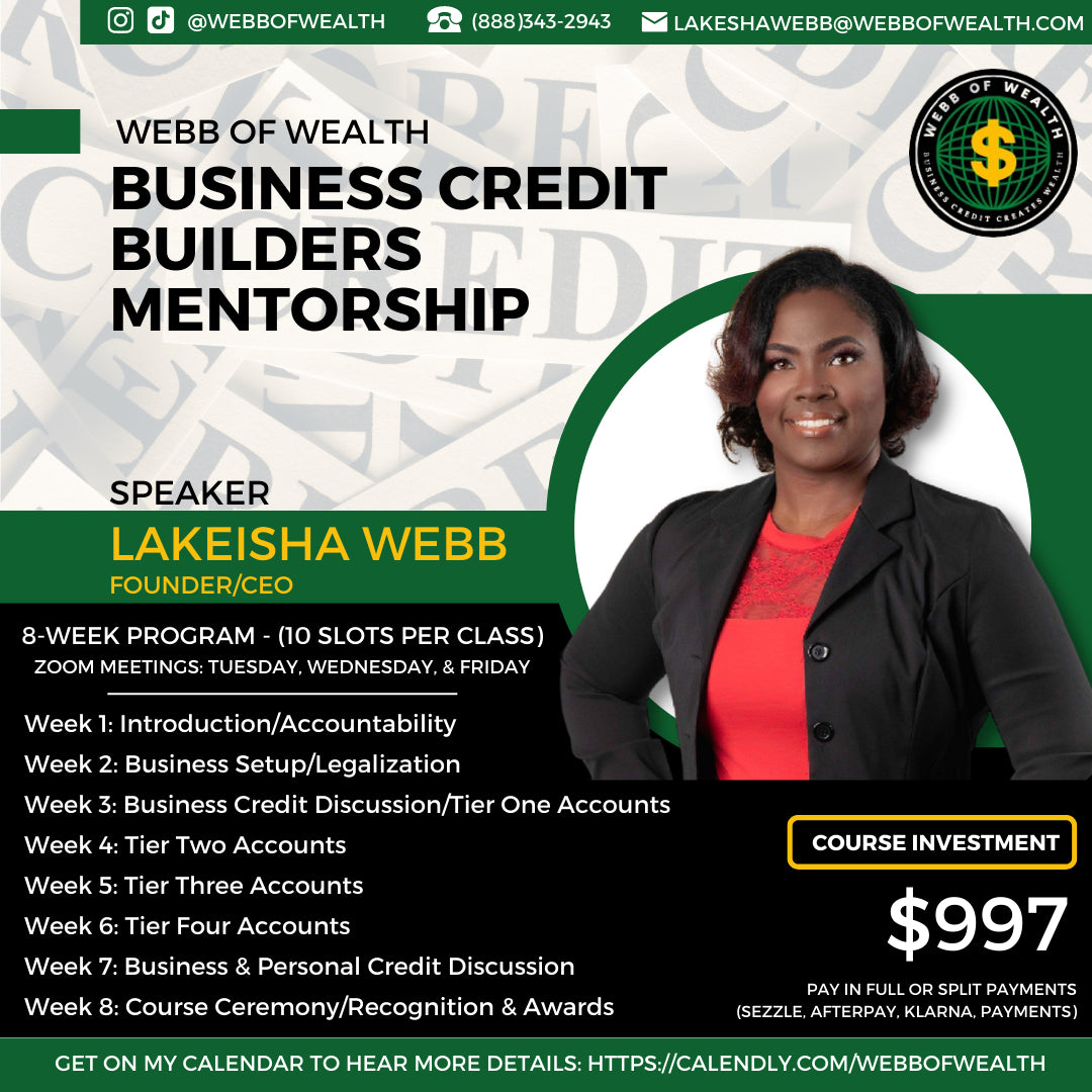 Business Credit Builders Mentorship (Coming Soon!)