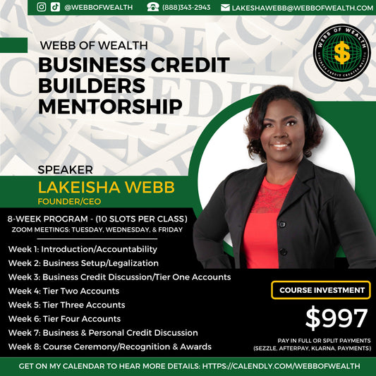 Business Credit Builders Mentorship (Coming Soon!)